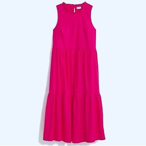 New J. CREW sleeveless tiered cotton blend midi dress